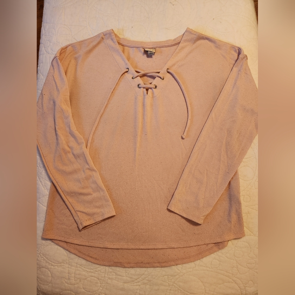 Women's Lace-Up Blush Top